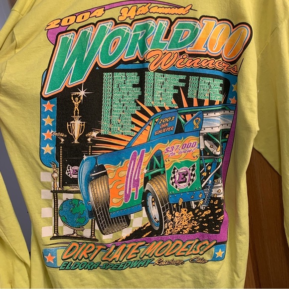 34th Eldora Speedway World 100 Racing Shirt LS 2004 Men’s Size L Rossburg Ohio - Picture 7 of 7